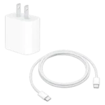 Contains (1) Apple USB-C Woven Charge Cable 1m and (1) Apple 20W USB-C Power Adapter; This 1-meter charge cable is made with a woven design — with USB-C connectors on both ends — and is ideal for charging, syncing, and transferring data between USB-C devices. Pair the USB-C Woven Charge Cable with a compatible USB-C power adapter to conveniently charge your devices from a wall outlet and take advantage of fast-charging capabilities. The Apple 20W USB‑C Power Adapter offers fast, efficient charging at home, in the office, or on the go. While the power adapter is compatible with any USB‑C-enabled device, Apple recommends pairing it with the iPad Pro and iPad Air for optimal charging performance. You can also pair it with iPhone 8 or later to take advantage of the fast-charging feature. More information on the manufacturer's warranty can be found via the website below. Charging cable sold separately. https//checkcoverage.apple.com/