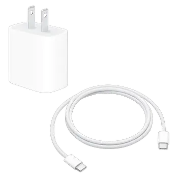Contains (1) Apple USB-C Woven Charge Cable 1m and (1) Apple 20W USB-C Power Adapter; This 1-meter charge cable is made with a woven design — with USB-C connectors on both ends — and is ideal for charging, syncing, and transferring data between USB-C devices. Pair the USB-C Woven Charge Cable with a compatible USB-C power adapter to conveniently charge your devices from a wall outlet and take advantage of fast-charging capabilities. The Apple 20W USB‑C Power Adapter offers fast, efficient charging at home, in the office, or on the go. While the power adapter is compatible with any USB‑C-enabled device, Apple recommends pairing it with the iPad Pro and iPad Air for optimal charging performance. You can also pair it with iPhone 8 or later to take advantage of the fast-charging feature. More information on the manufacturer's warranty can be found via the website below. Charging cable sold separately. https//checkcoverage.apple.com/